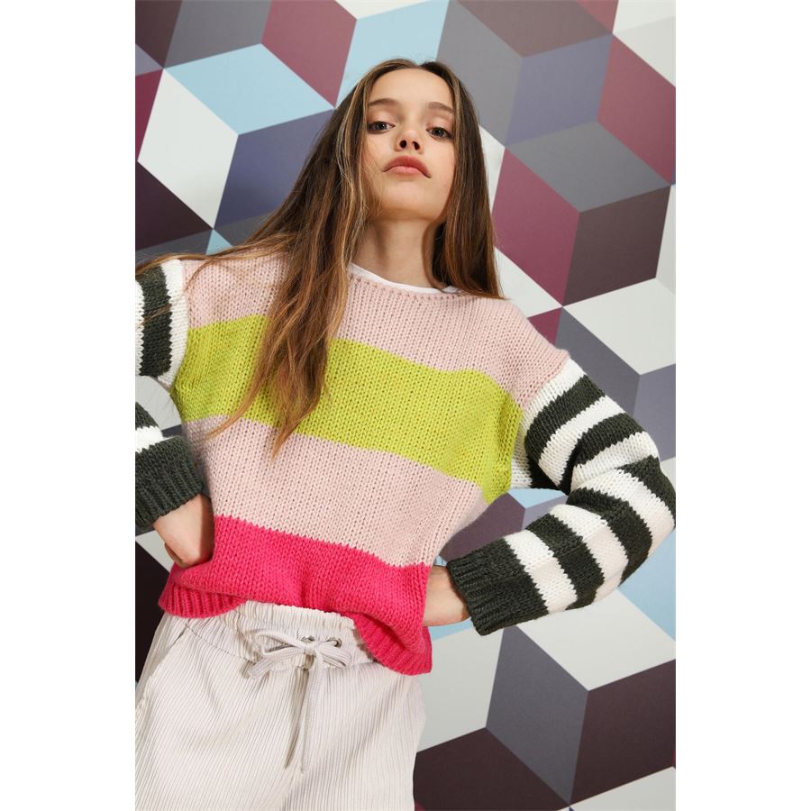 MAGLIA GIROCOLLO TRICOT RIGATA Please | NB47231G441998