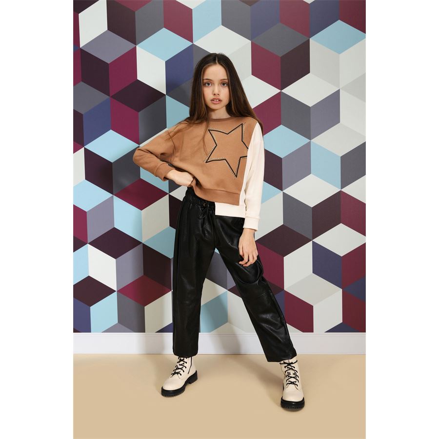 PANTALONE ELASTICO ECOPELLE Please | PE02200G443901