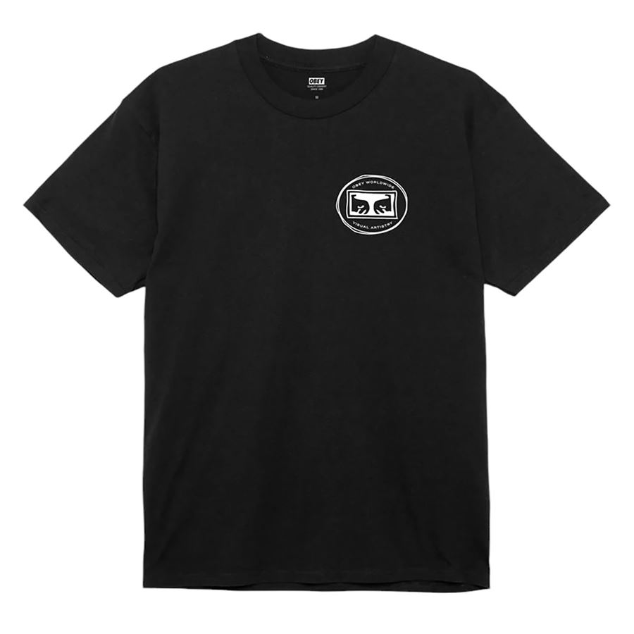 T-shirt manica corta In The Round Classic T-shirt da uomo Obey | 165263882BLK