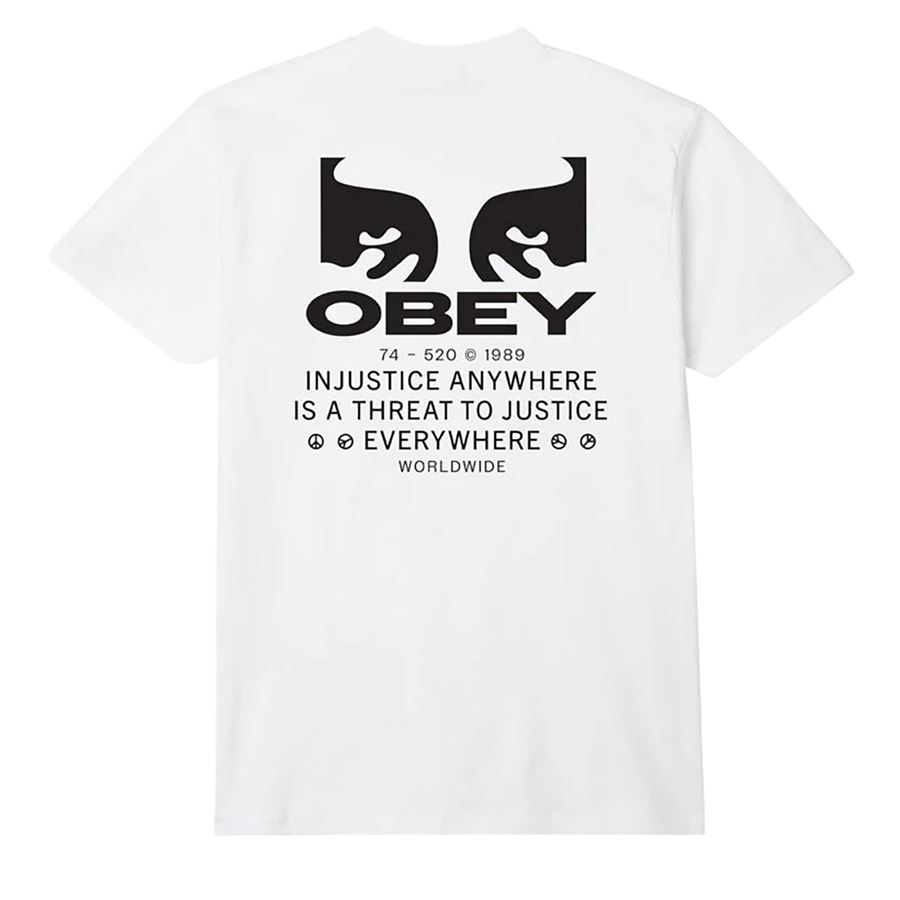T-shirt manica corta Justice Everywhere Classic T-shirt da uomo Obey | 165263926WHT