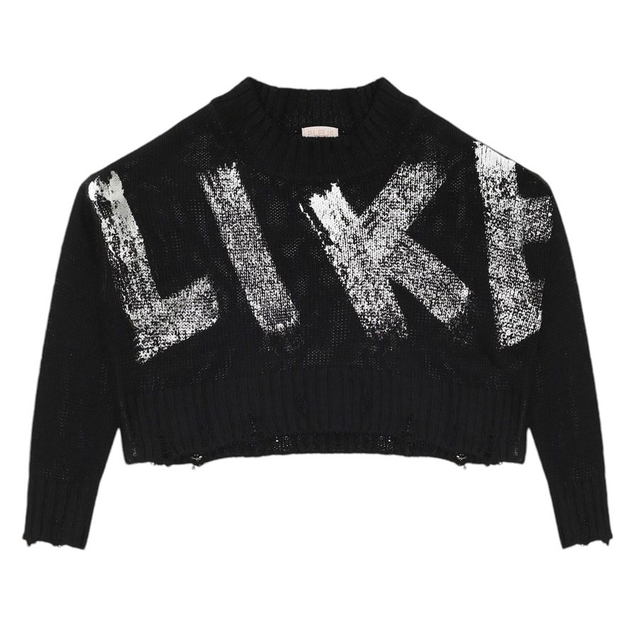 Maglione cropped bambina con paillettes Please | NB43/230G3901