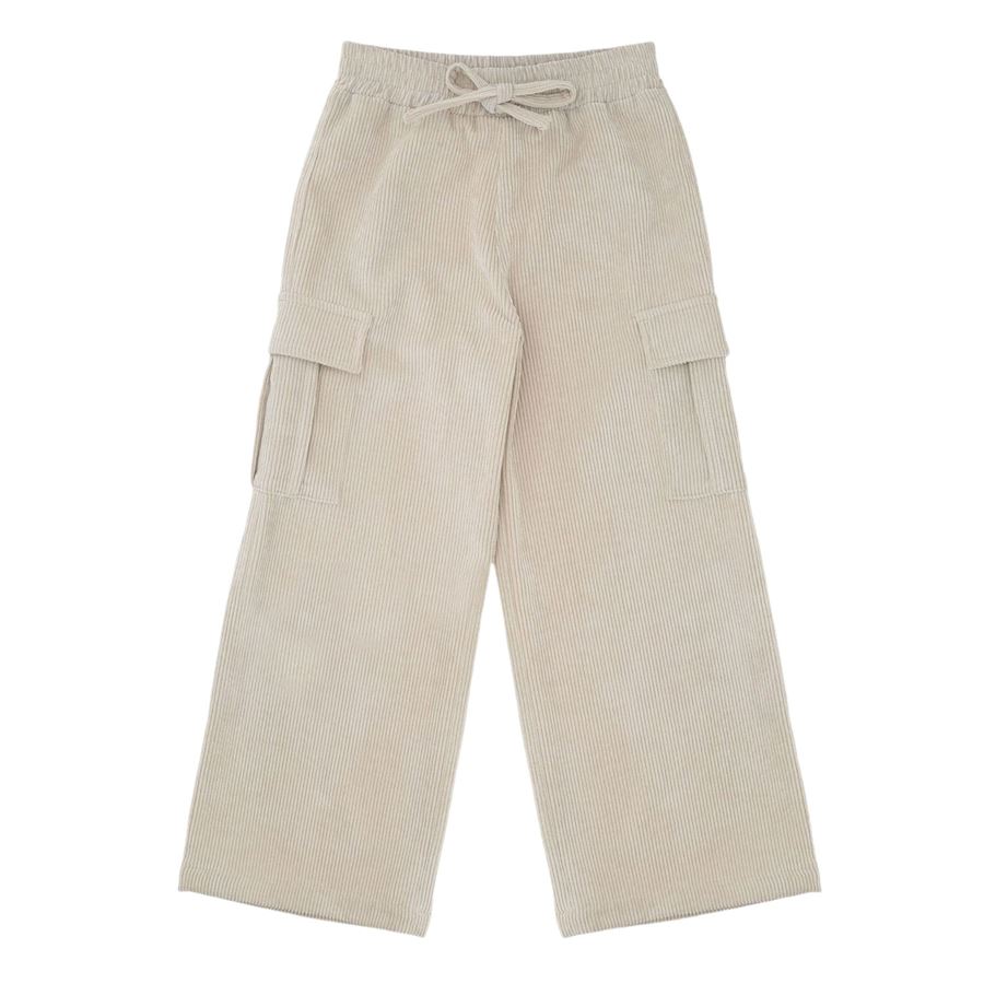 Pantaloni straight bambina con vita elasticizzata e tasche Please | PE31/062G3124