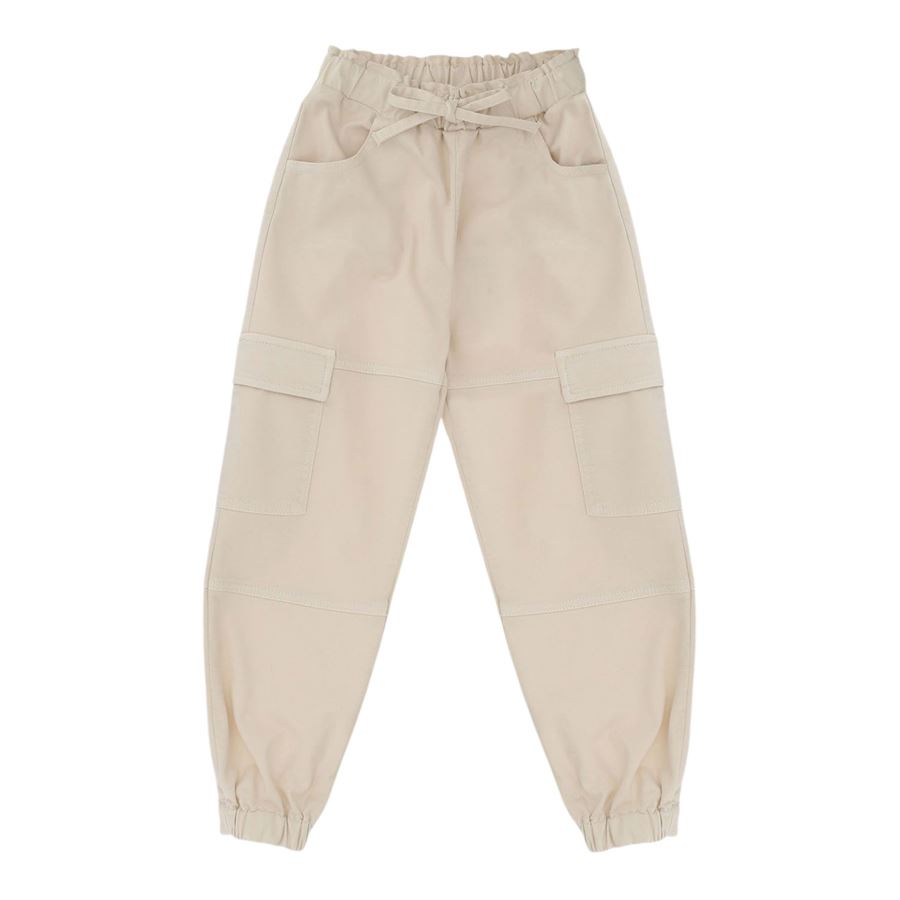 Pantaloni baggy bambina con orli elasticizzati e tasche Please | PE45/132G3124