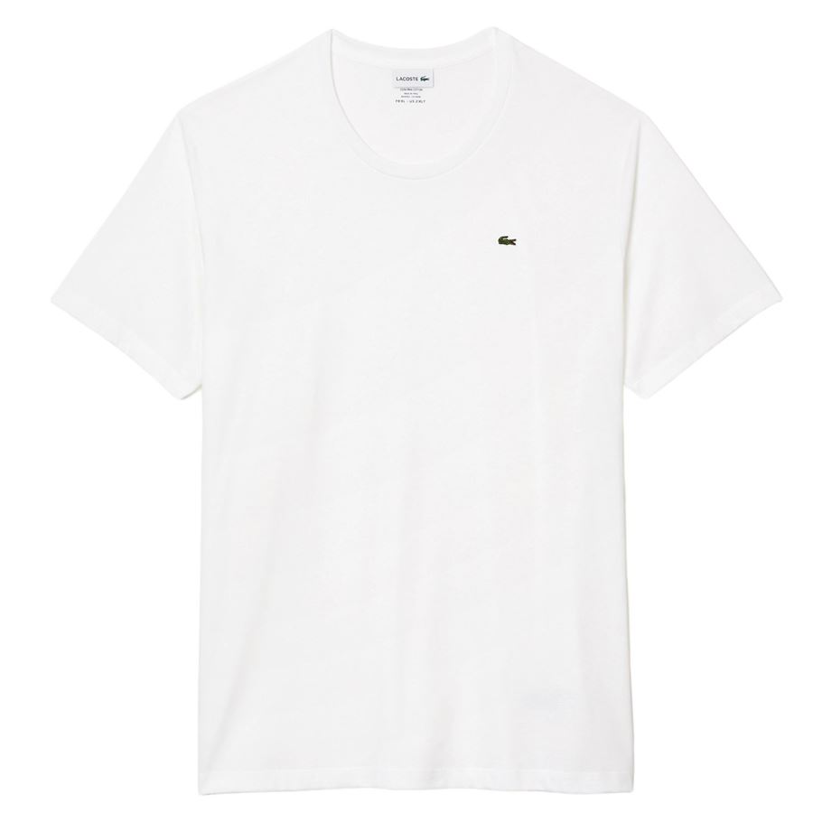 T-shirt girocollo monocromatica in jersey di cotone Pima Lacoste | TH6709001