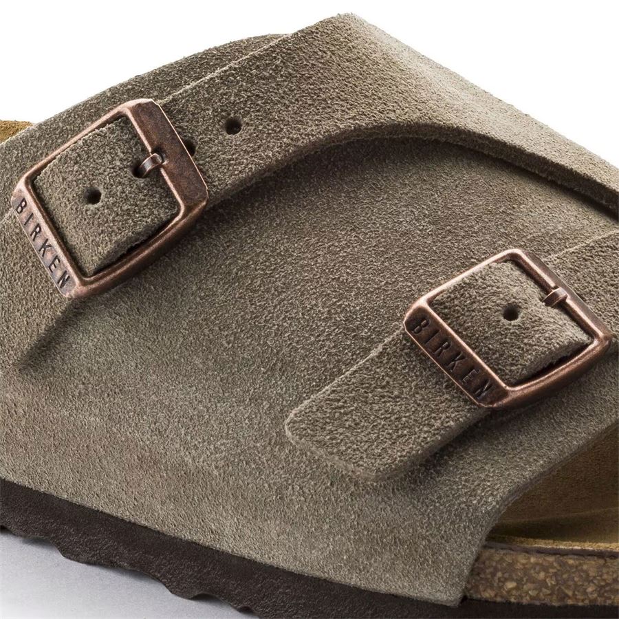 Zurich Taupe, Suede Leather - Calz. Stretta Ciabatta Unisex Uomo Donna Birkenstock | 050463X