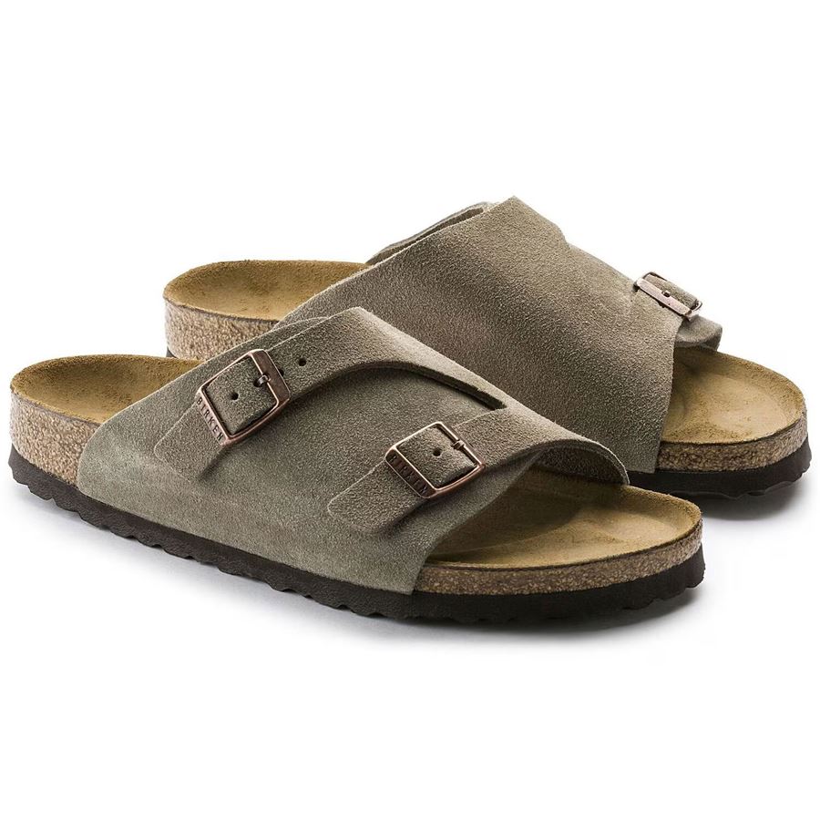 Zurich Taupe, Suede Leather - Calz. Stretta Ciabatta Unisex Uomo Donna Birkenstock | 050463X