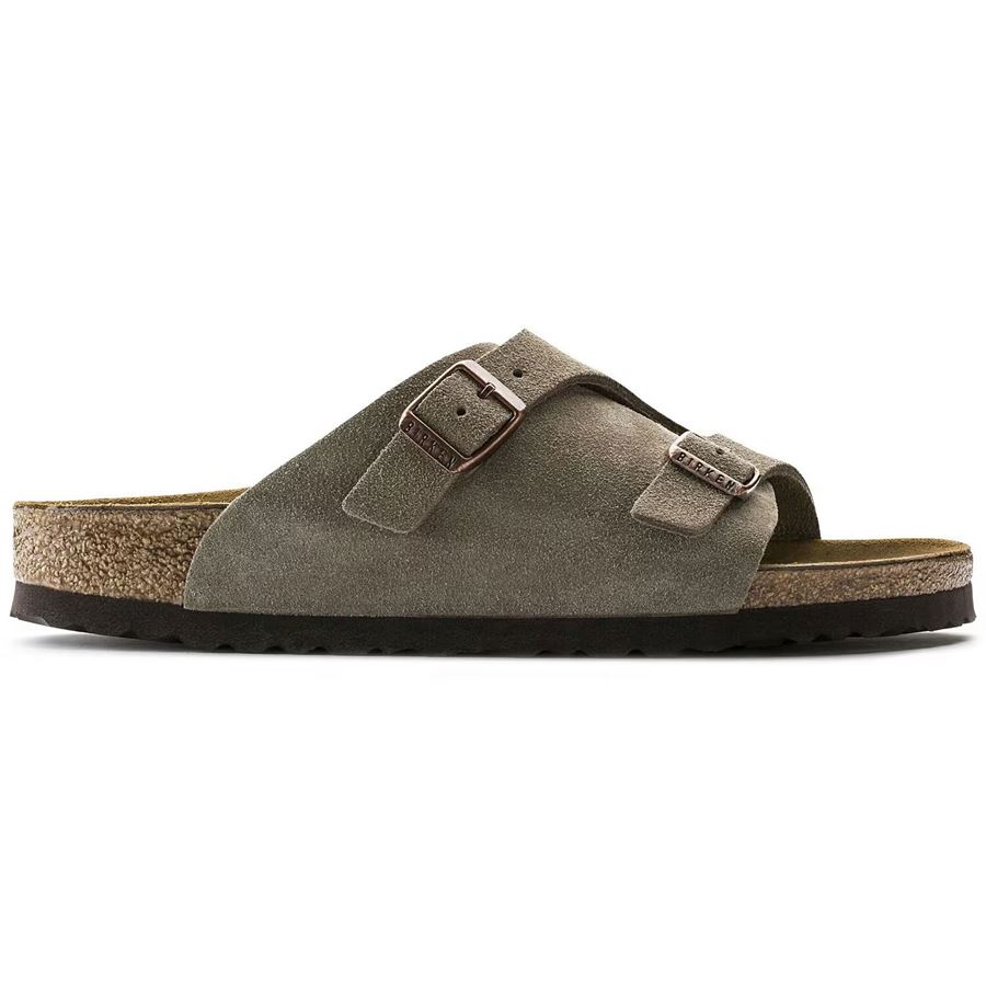 Zurich Taupe, Suede Leather - Calz. Stretta Ciabatta Unisex Uomo Donna Birkenstock | 050463X