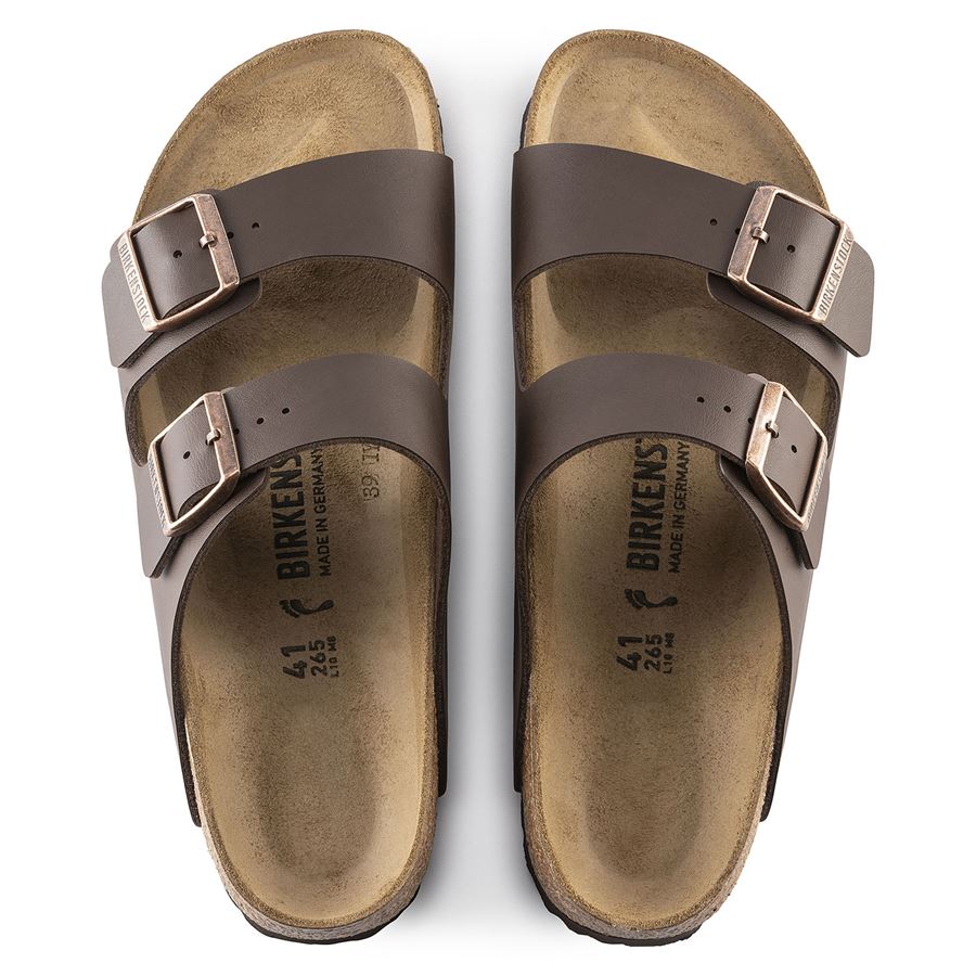 Arizona dark brown, birko flor - calz. Stretta ciabatta unisex uomo donna Birkenstock | 051703X