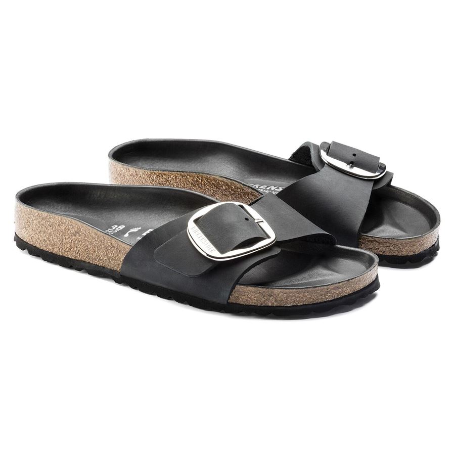 Madrid Big Buckle black, Oiled Leather - Calz. Stretta Birkenstock | 1006523X