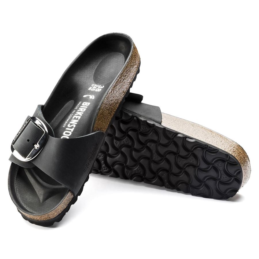 Madrid Big Buckle black, Oiled Leather - Calz. Stretta Birkenstock | 1006523X