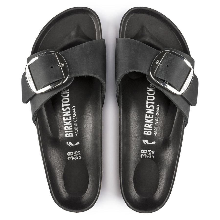 Madrid Big Buckle black, Oiled Leather - Calz. Stretta Birkenstock | 1006523X
