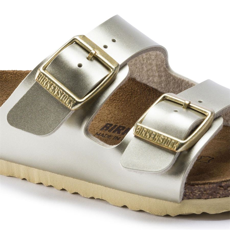 Arizona Kids electric metallic gold, Birko Flor - Calz. Stretta ciabatta da bambina Birkenstock | 1014841X