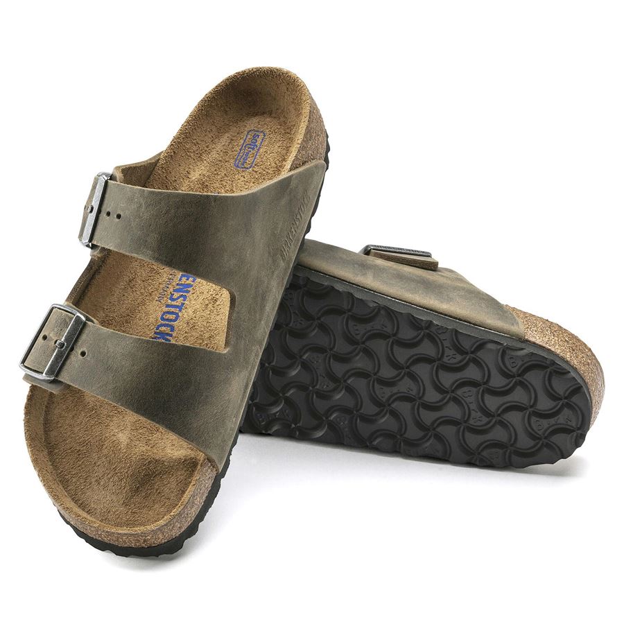 Arizona SFB faded khaki, Oiled Leather Calzata Stretta Birkenstock | 1019377X