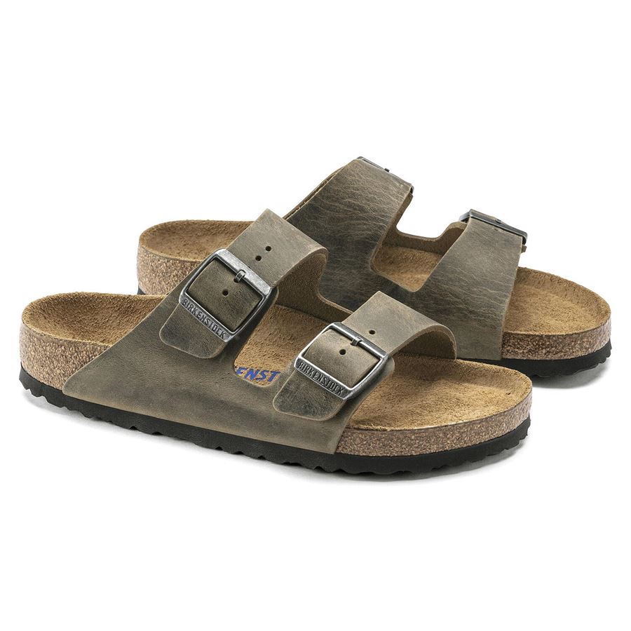 Arizona SFB faded khaki, Oiled Leather Calzata Stretta Birkenstock | 1019377X