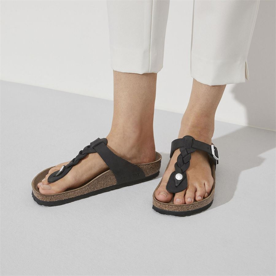 Gizeh Braided black, Oiled Leather - Calz. Normale Birkenstock | 1021349X