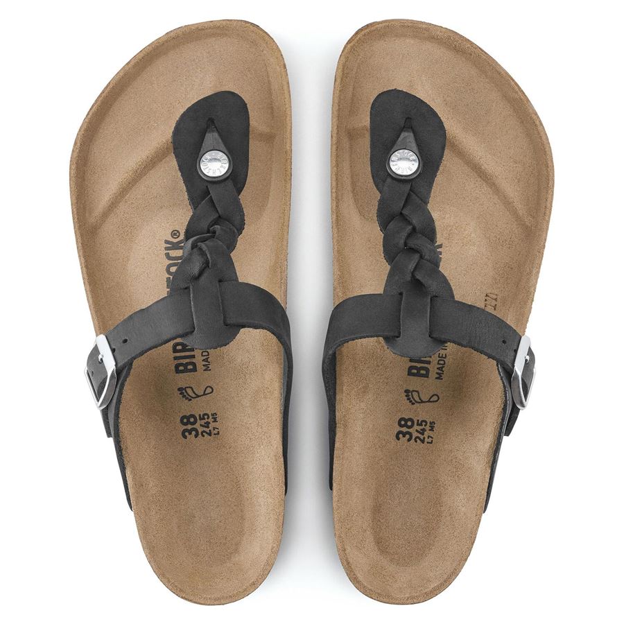 Gizeh Braided black, Oiled Leather - Calz. Normale Birkenstock | 1021349X