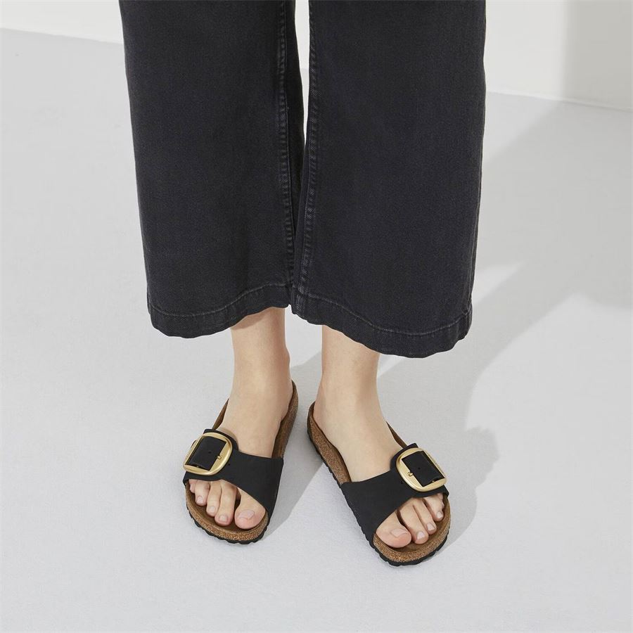 Madrid Big Buckle Black, Nubuck Leather - Calz. Stretta Ciabatta Da Donna Birkenstock | 1023373X