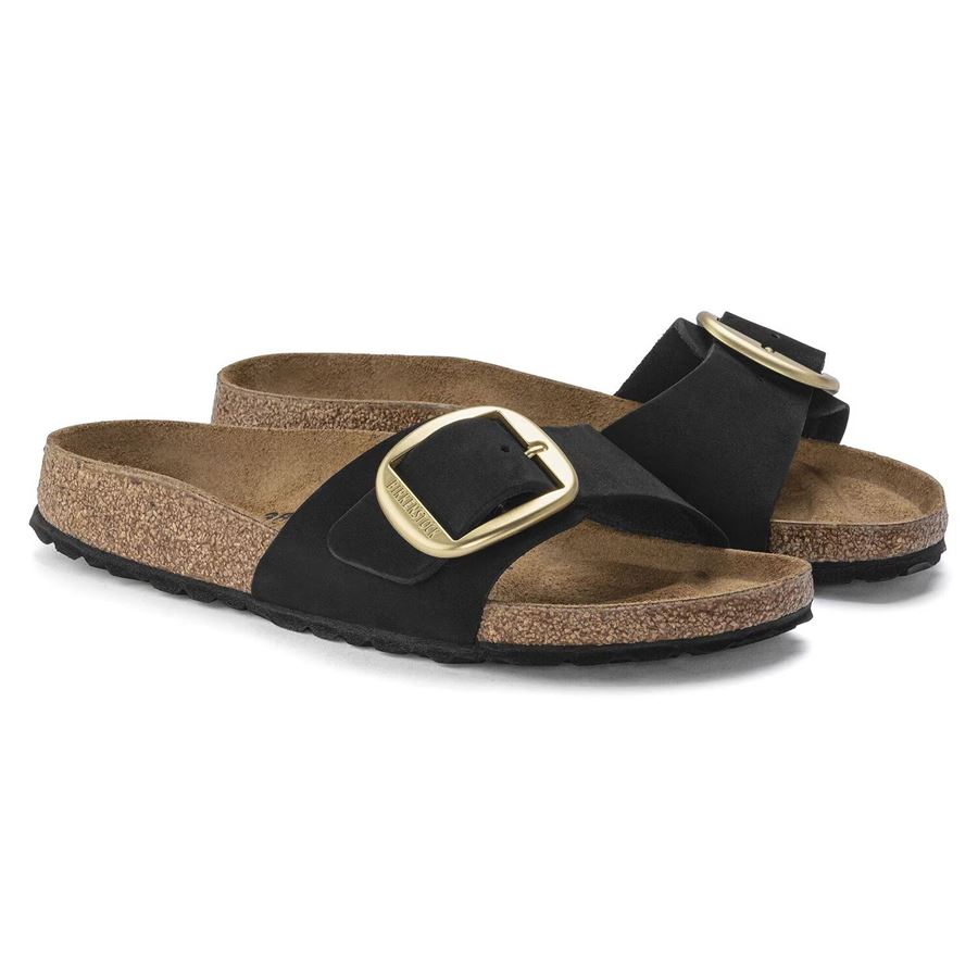 Madrid Big Buckle Black, Nubuck Leather - Calz. Stretta Ciabatta Da Donna Birkenstock | 1023373X