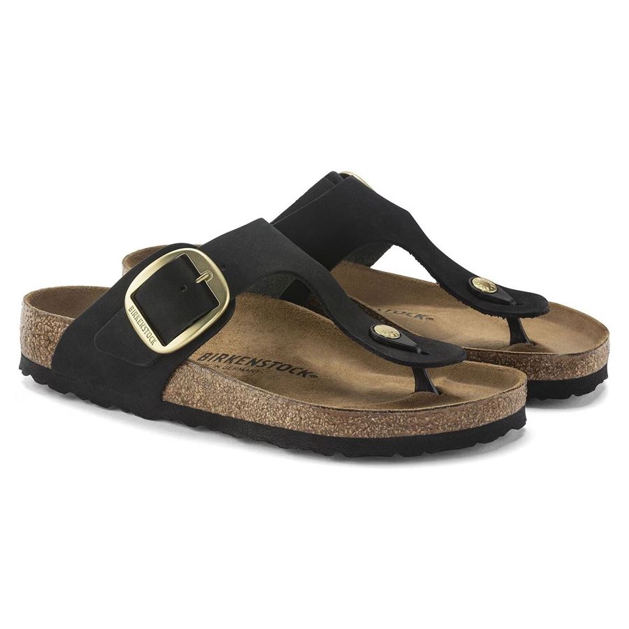Gizeh Big Buckle black, Nubuck Leather - Calz. Normale Birkenstock | 1024019X