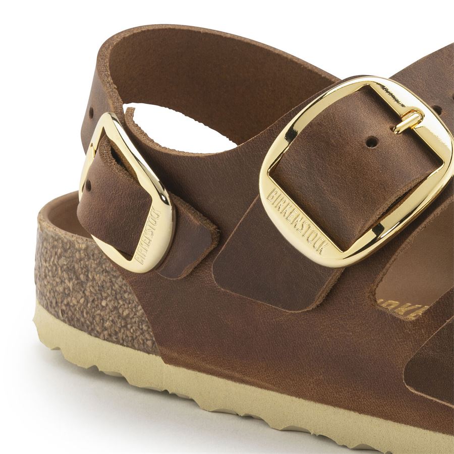 Milano Big Buckle cognac, Oiled Leather - Calz. Stretta Birkenstock | 1024067X