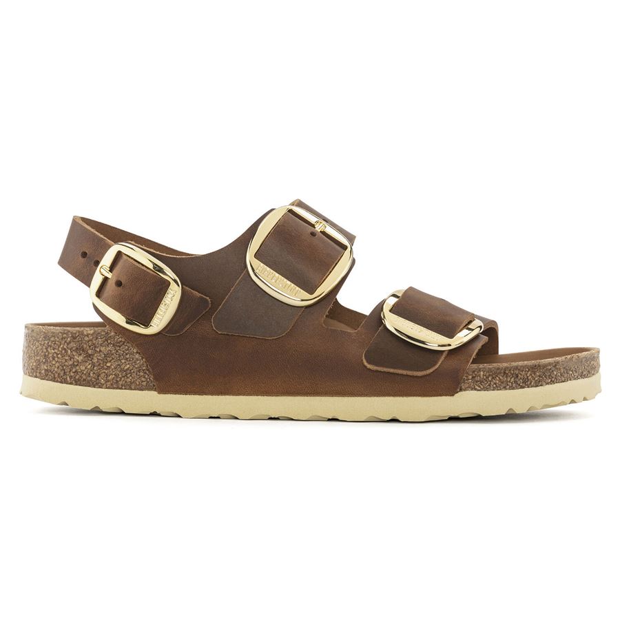 Milano Big Buckle cognac, Oiled Leather - Calz. Stretta Birkenstock | 1024067X