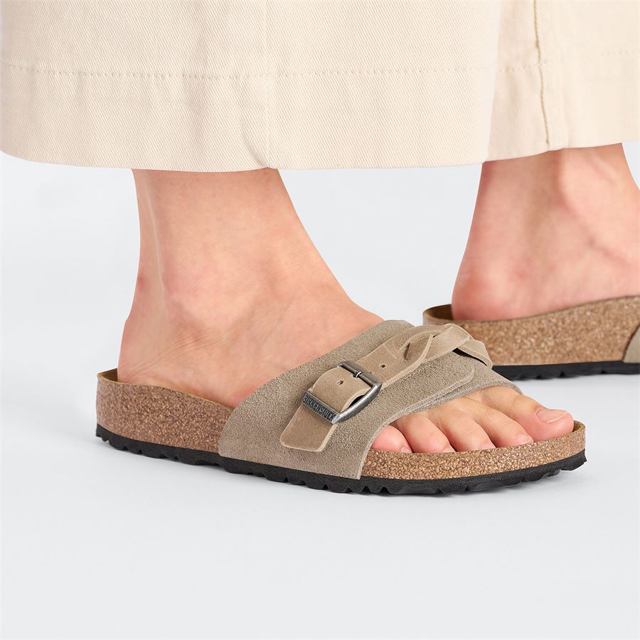 Oita Braided taupe, Suede Leather - Calz. Stretta ciabatta da donna Birkenstock | 1026730X