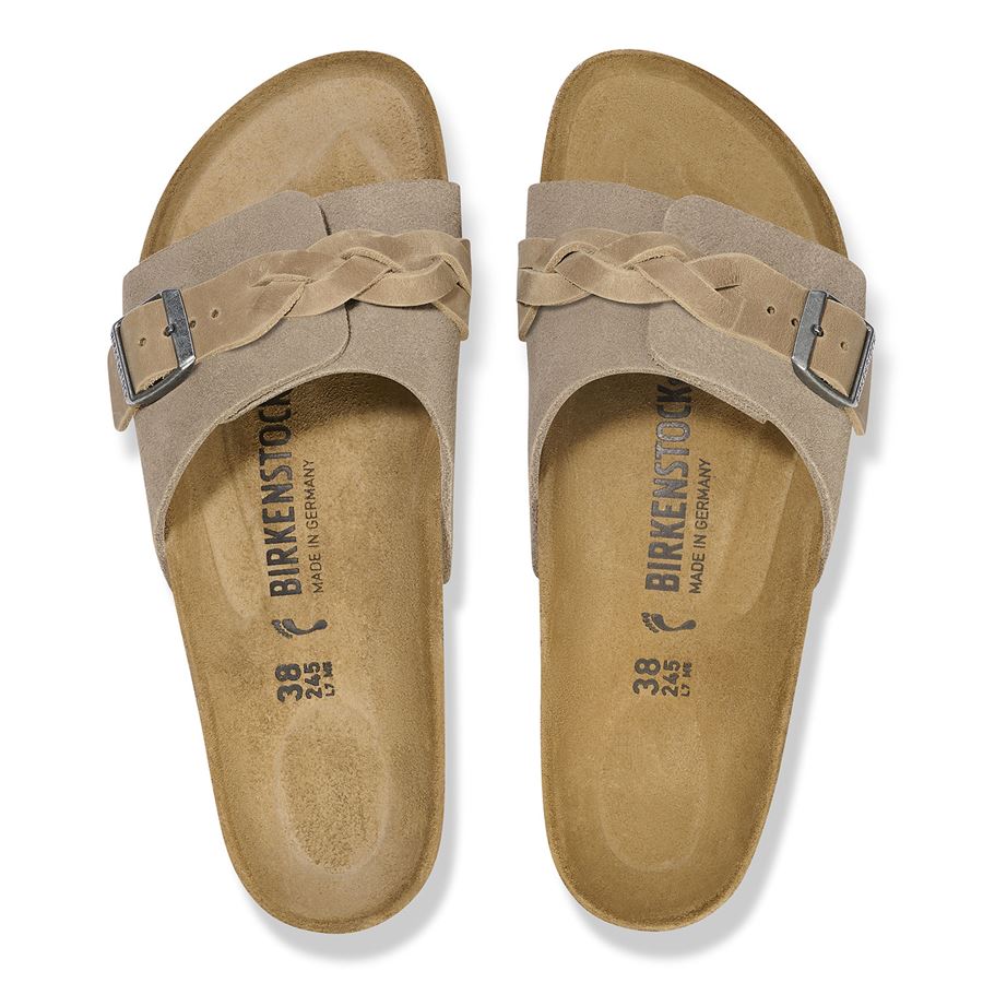 Oita Braided taupe, Suede Leather - Calz. Stretta ciabatta da donna Birkenstock | 1026730X