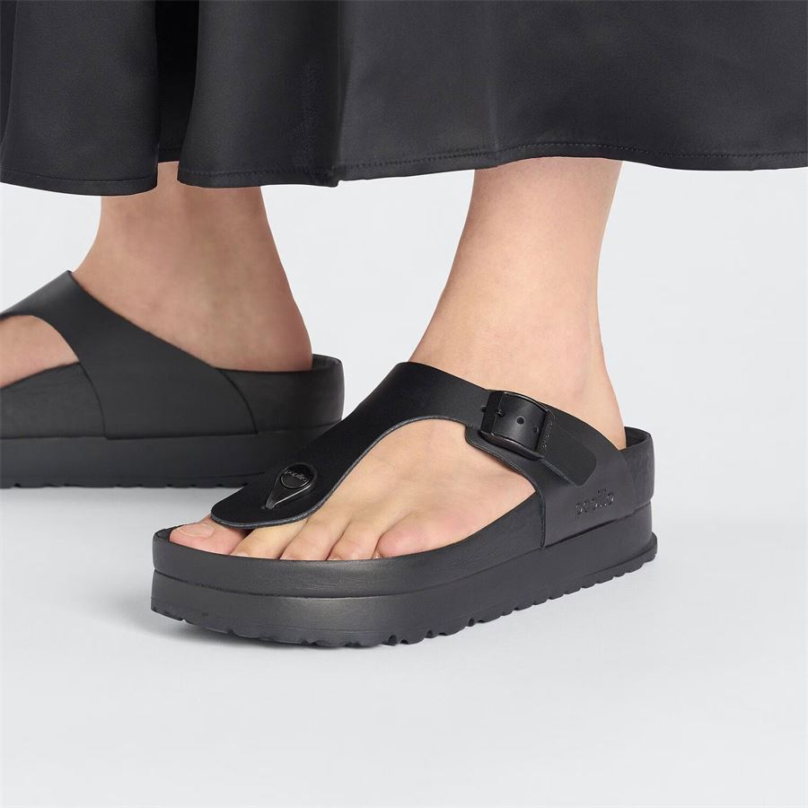 Gizeh Platf Exquisite Black, Natural Leather - Calz. Normale infradito da donna Birkenstock | 1026874X