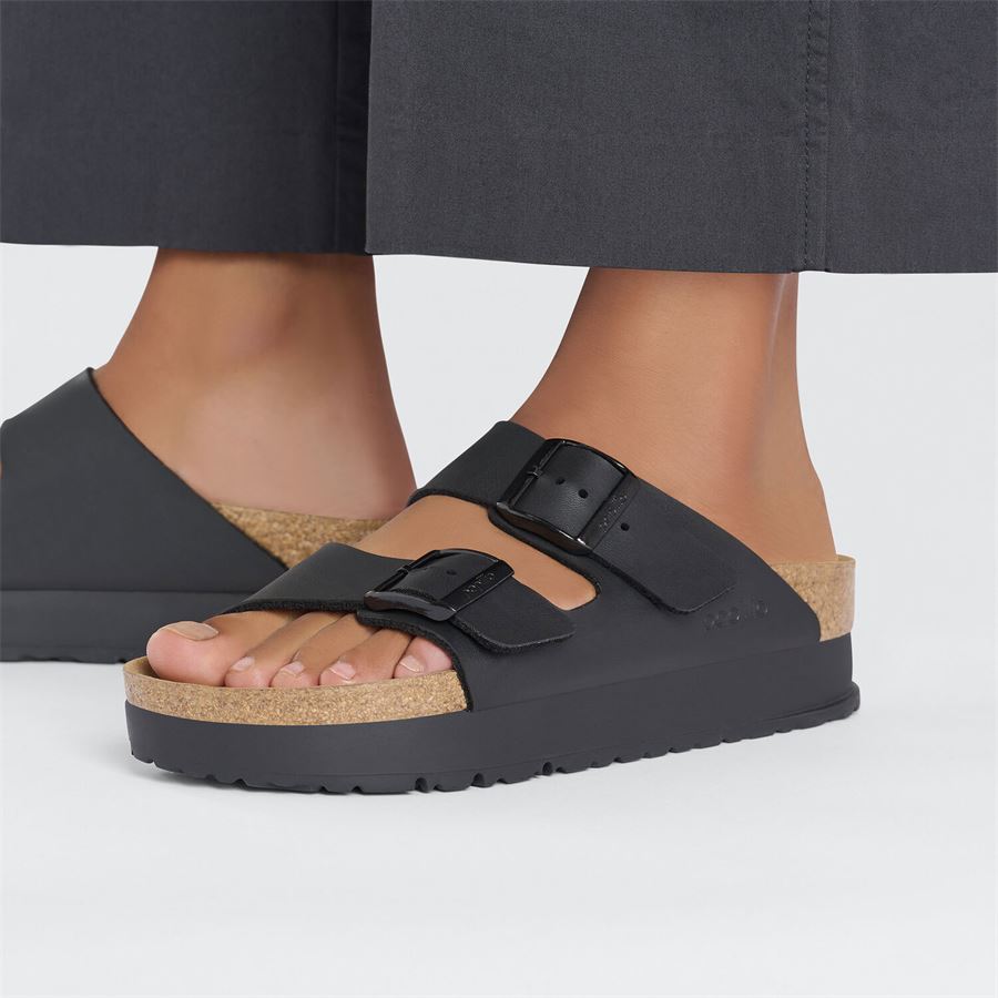 Arizona Pap Flex Platform black veg, Birko Flor - Calz. Stretta ciabatta da donna Birkenstock | 1027395X