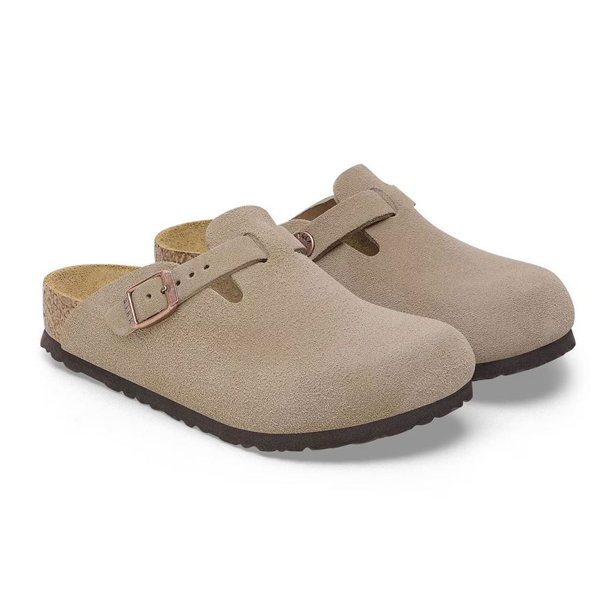 Boston Kids Taupe, Suede Leather - Calz. Stretta sabot da bambini Birkenstock | 1027875X
