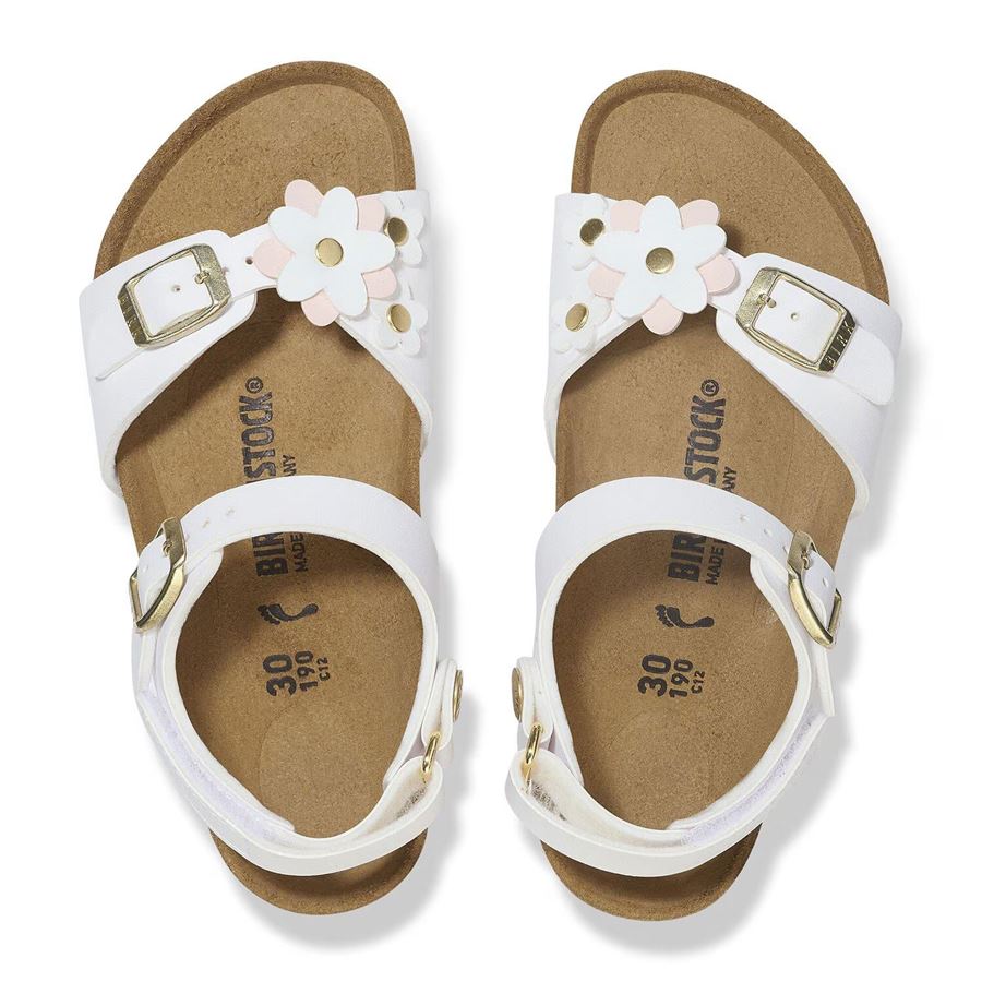 Rio Hl Kids Flowers White, Birko Flor - Calz. Stretta sandalo da bambina Birkenstock | 1029561X