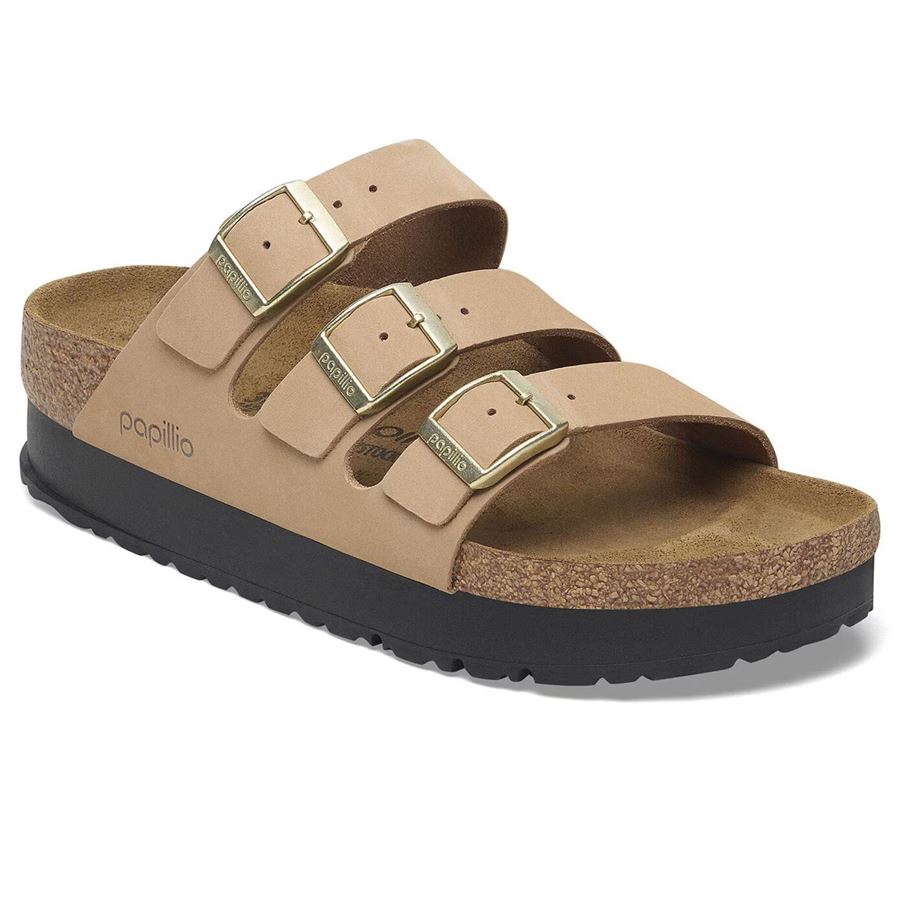 Florida Platf sandcastle, Nubuck Leather - Calz. Stretta ciabatta da donna Birkenstock | 1029760X