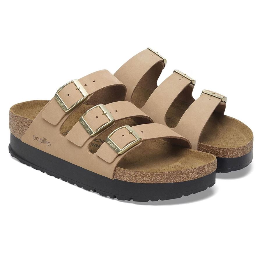 Florida Platf sandcastle, Nubuck Leather - Calz. Stretta ciabatta da donna Birkenstock | 1029760X