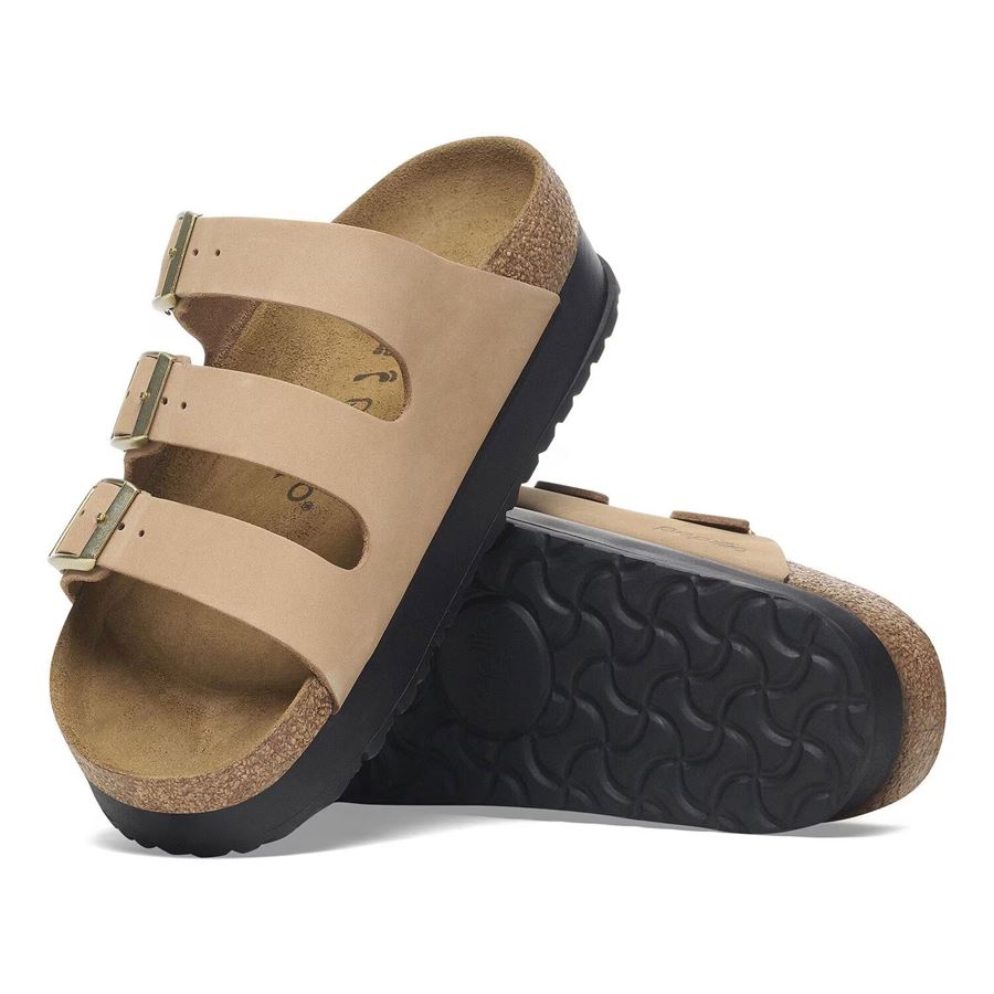 Florida Platf sandcastle, Nubuck Leather - Calz. Stretta ciabatta da donna Birkenstock | 1029760X