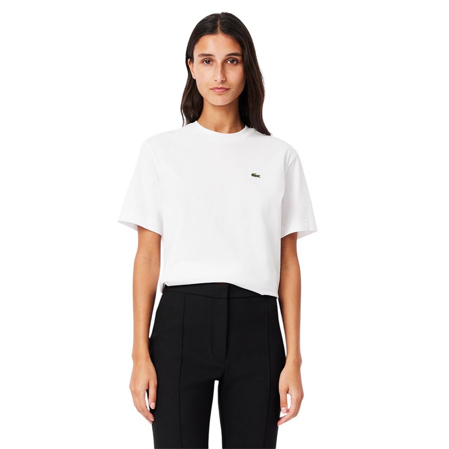 T-shirt a manica corta da donna in morbido cotone relaxed fit Lacoste | TF7215001