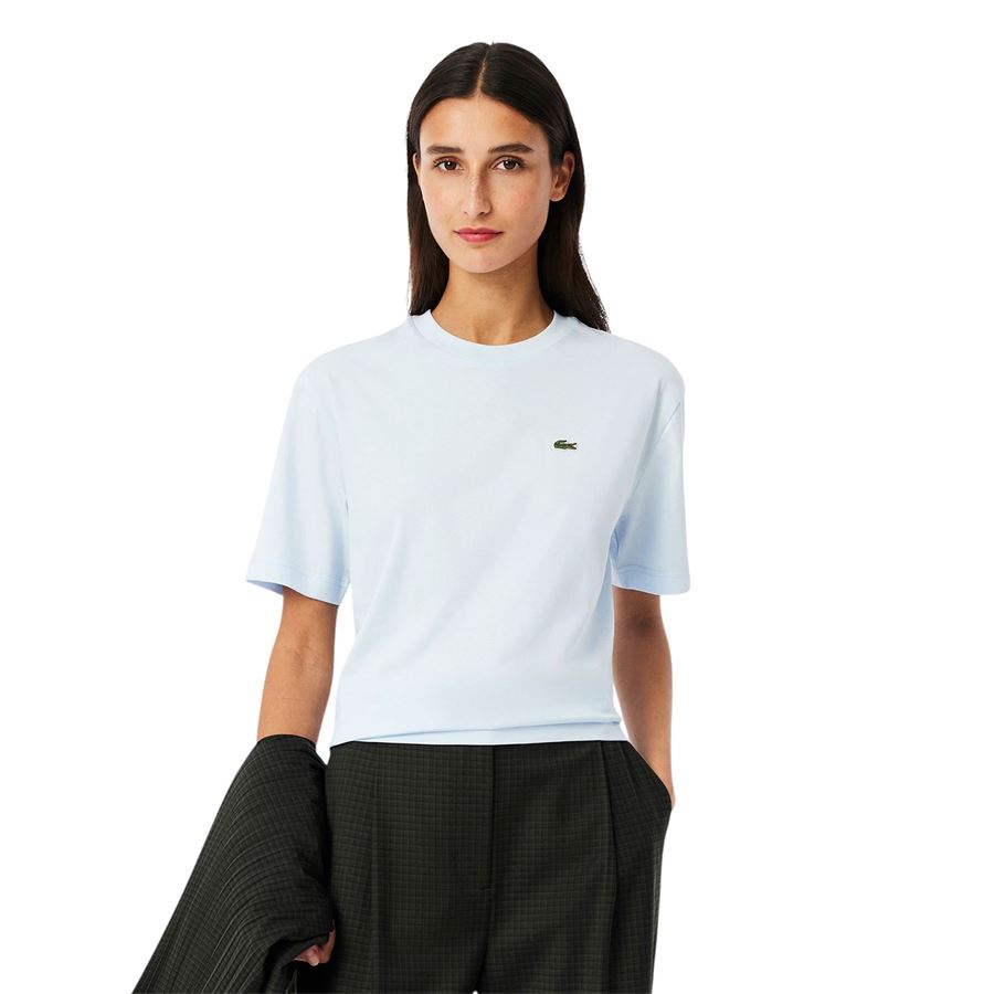 T-shirt a manica corta da donna in morbido cotone relaxed fit Lacoste | TF7215T01