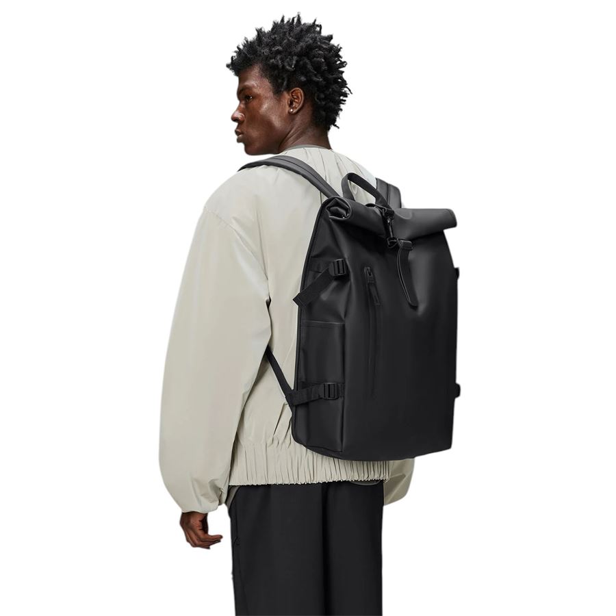Rolltop Rucksack zaino unisex uomo donna Rains | RA13320BLA
