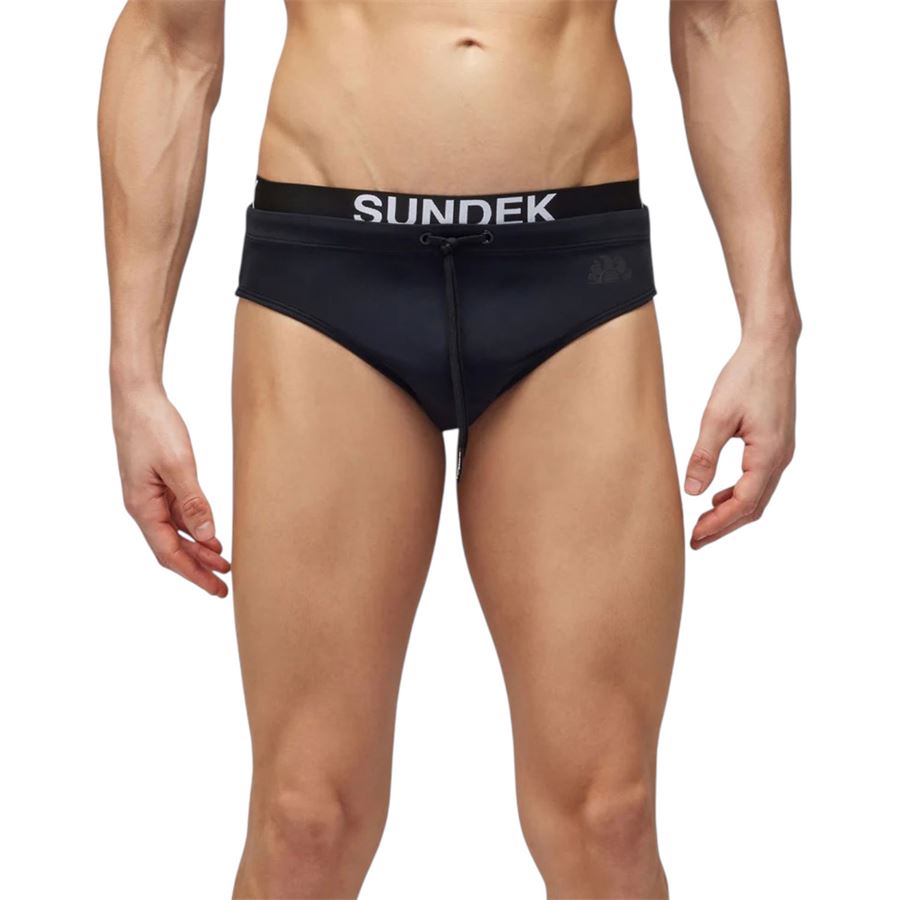 Costume mare a slip da uomo con elastico e logo Sundek | M309SSL300000401