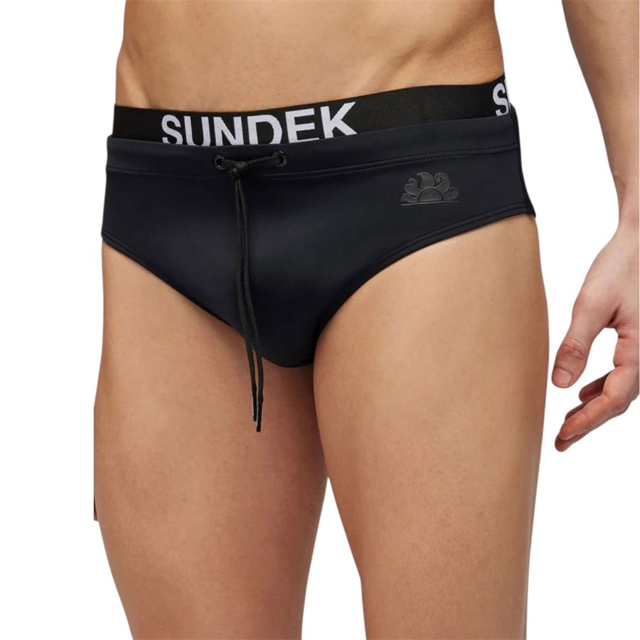 Costume mare a slip da uomo con elastico e logo Sundek | M309SSL300000401