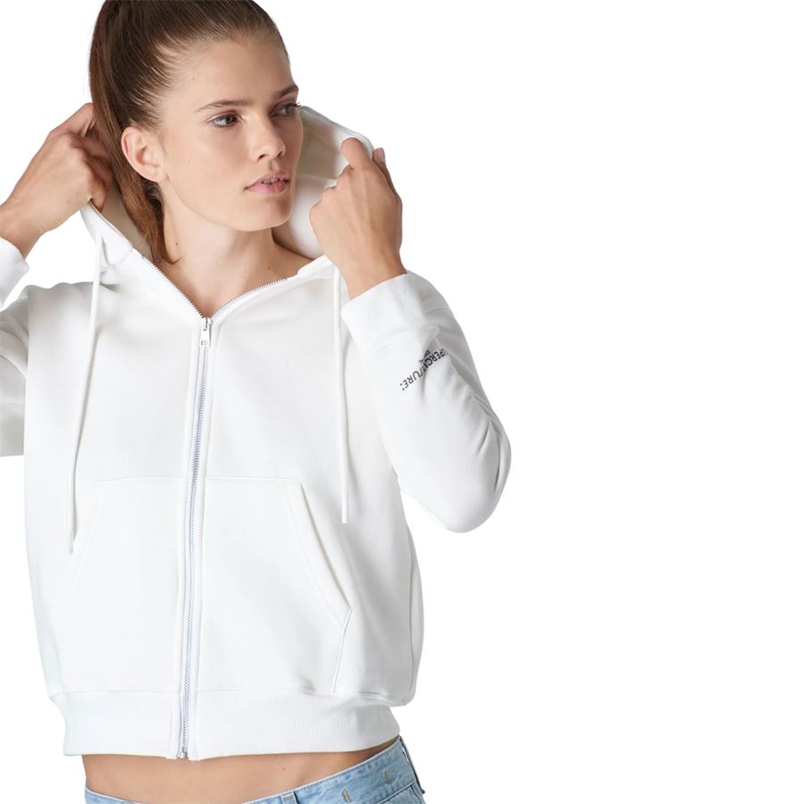 ETTA felpa con zip e cappuccio da donna Superlculture | ETTA-FWHITE